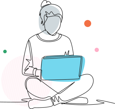 figure on laptop