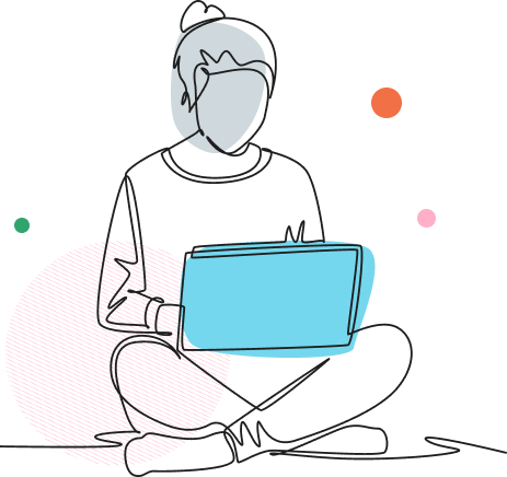 figure on laptop
